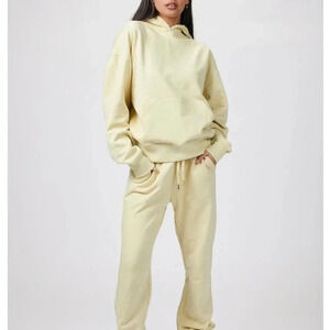 NEW WeWoreWhat Women's Size Small Light Yellow Oversized Hoodie Jacket